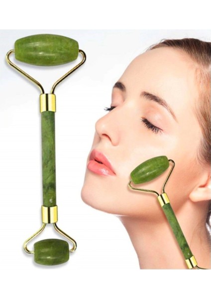 Özel Süngerli Kutusunda Kırılmaz Çift Taraflı 2li Cilt Yüz Masaj Aleti Jade Roller Yeşim Taşı (5047) fırsatları
