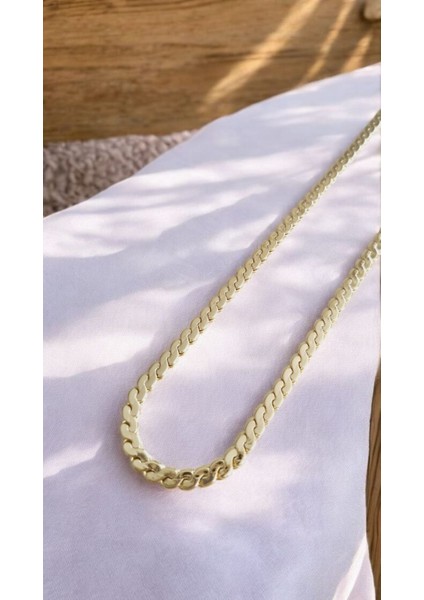Premium Paslanmaz Çelik Gold Ezme Burgu Zincir Kolye fırsatları