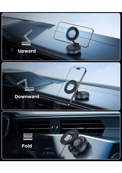 360 Dönebilen Ayarlanabilir Araç Içi Tutucu Kullanılabilen Vakumlu K007 Magsafe Telefon Tutucu fırsatları