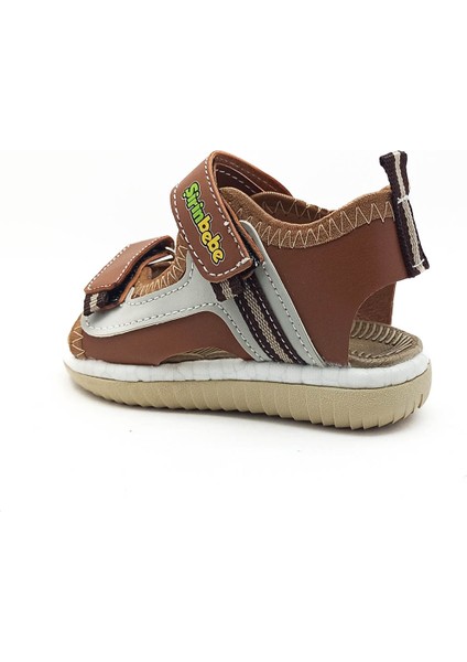 Şirin Genç Ortopedik Taban Taba Renk Bantlı Cırtlı Erkek Çocuk Sandalet fırsatları