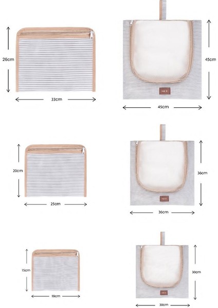 6'lı Gri Valiz Düzenleyici I Bavul Içi Organizer Set I Seyahat Hurcu