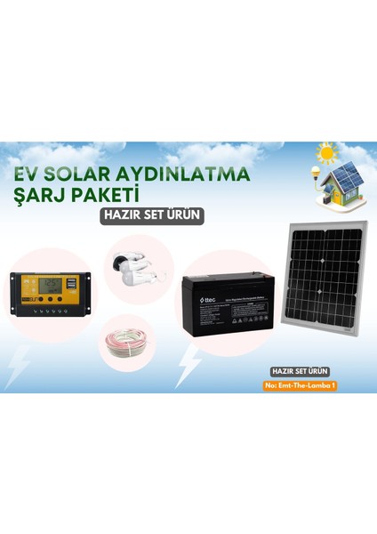 Hobi Bahçeleri Için Güneş Enerjili Lamba ve Şarj Paketi Monokristal Güneş Panelli