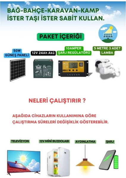 Bağ Evi, Konteyner Ev, Hobi Bahçesi, Çobanlar Için Tv-Lamba Güneş Enerji Paketi fiyatları