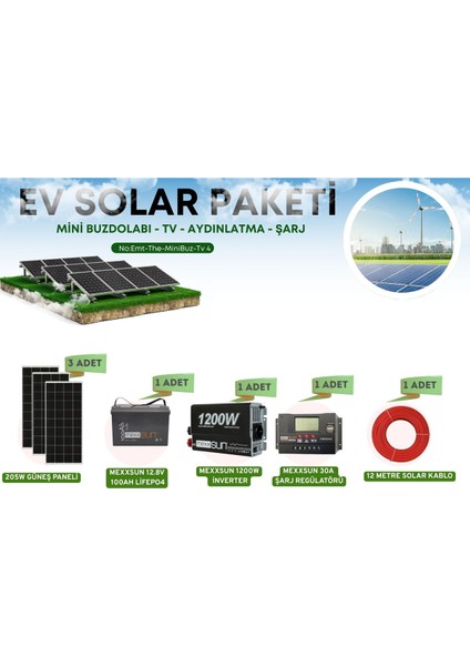 Bağ Evi Bahçe Yayla Karavan Konteyner Lifepo4 Akülü Güneş Panelli Sistem modelleri