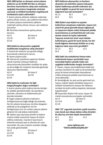 İSGKİTAP-KONU KONU SORU BANKASI-İŞ GÜVENLİĞİ UZMANLIK SINAVLARINA HAZIRLIK