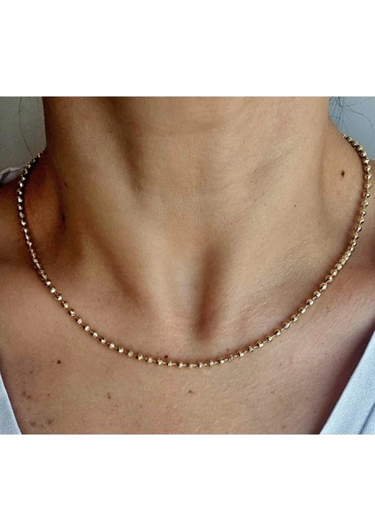 Premium Kalite Paslanmaz Çelik Gold Dorika Zincir Kolye