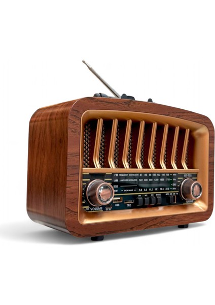 Eskitme Görünüm Nostalji Radyo, Bluetooth Özellikli Nostaljik Radyo