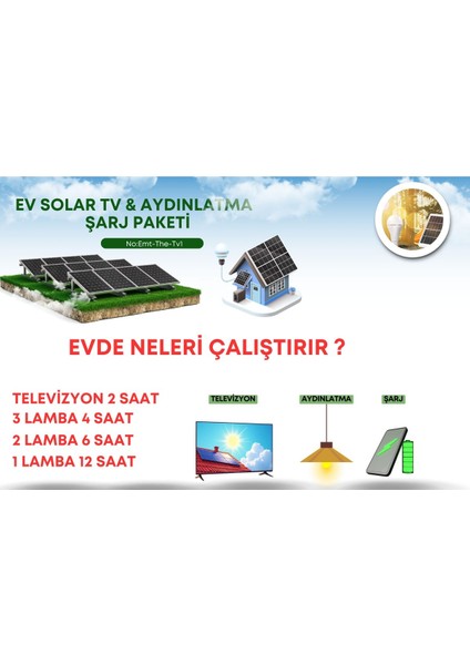Solar Sistem Tv Lamba Telefon Şarj Cihazı Monokristal Güneş Panelli modelleri