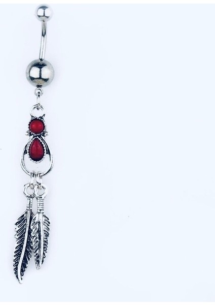 316 L Cerrahi Çelik Yaprak Bordo Damla Göbek Piercing fiyatları