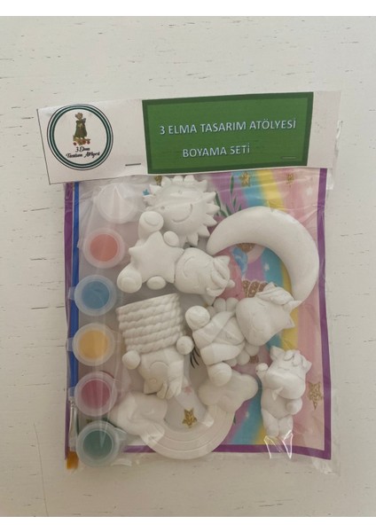 Taş Boyama Seti-Unicorn Set-Hobi-Aile Etkinlik-Aktivite-Hediye-Karne-Doğum Günü-Bayram-Özel Gün Hediyesi