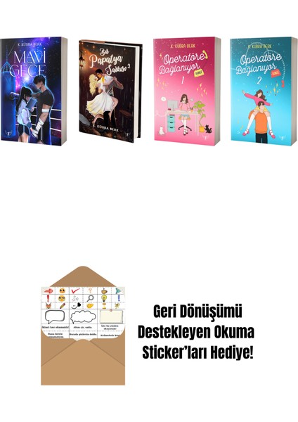 K. Kübra Berk 4 Kitap Set + Okuma Sticker'ları