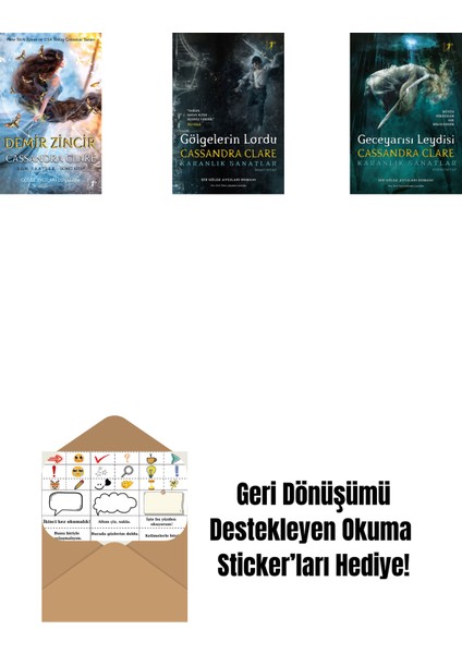 Cassandra Clare 3 Kitap Set + Okuma Sticker'ları
