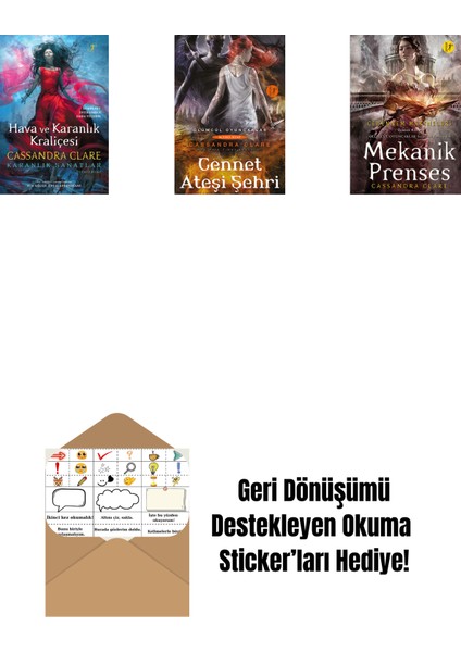Cassandra Clare 3 Kitap Set + Okuma Sticker'ları