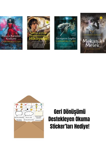Cassandra Clare 4 Kitap Set + Okuma Sticker'ları
