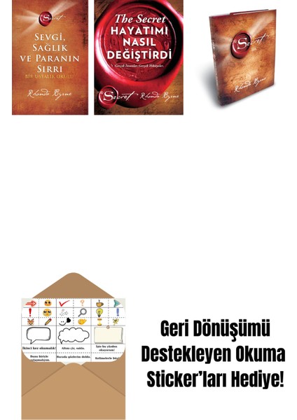 Rhonda Byrne 3 Kitap Set + Okuma Sticker'ları