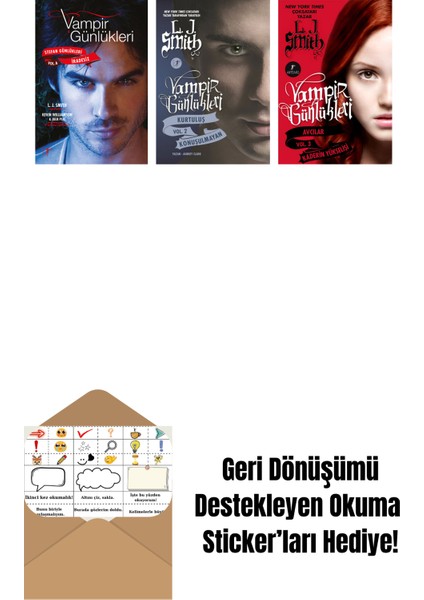 L. J. Smith 3 Kitap Set + Okuma Sticker'ları