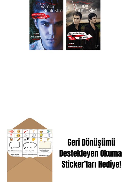 Vampir Günlükleri - Stefan Günlükleri Vol. 4 Karındeşen + Vampir Günlükleri - Stefan Günlükleri Vol. 2 Kan Açlığı + Okuma Sticker'ları