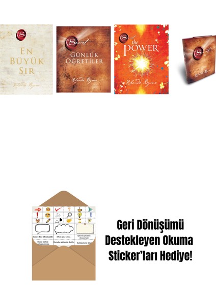 Rhonda Byrne 4 Kitap Set + Okuma Sticker'ları