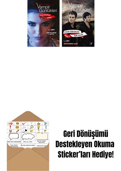 Vampir Günlükleri - Stefan Günlükleri Vol. 5 Sığınak + Vampir Günlükleri - Stefan Günlükleri Vol. 2 Kan Açlığı + Okuma Sticker'ları