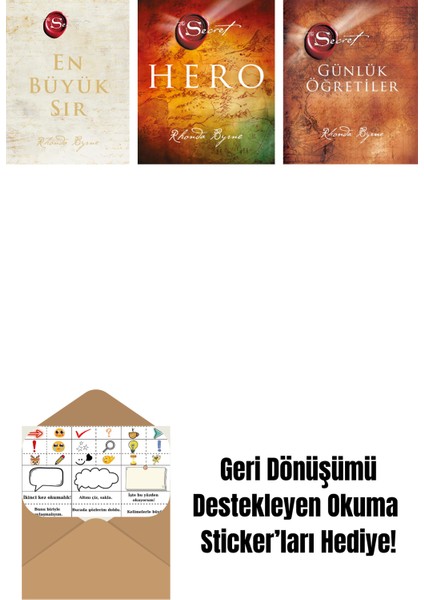 Rhonda Byrne 3 Kitap Set + Okuma Sticker'ları
