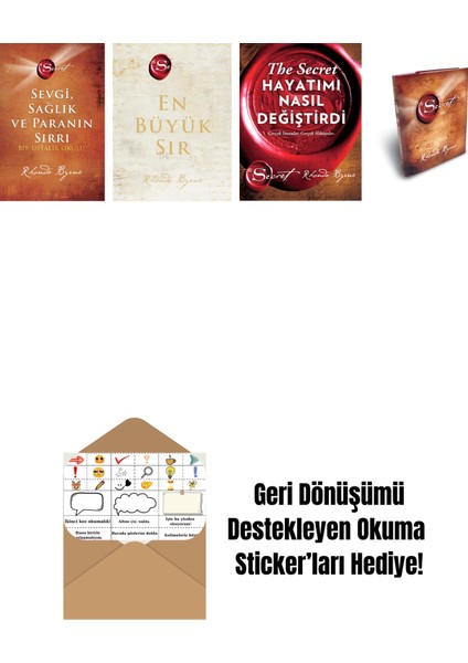 Rhonda Byrne 4 Kitap Set + Okuma Sticker'ları
