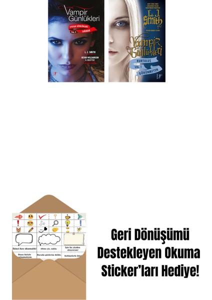 Vampir Günlükleri - Stefan Günlükleri Vol. 5 Sığınak + Vampir Günlükleri - Kurtuluş Vol. 1 Görünmeyen + Okuma Sticker'ları