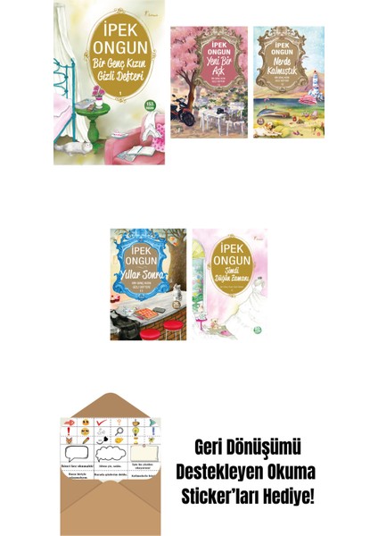 Ipek Ongun 5 Kitap Set + Okuma Sticker'ları