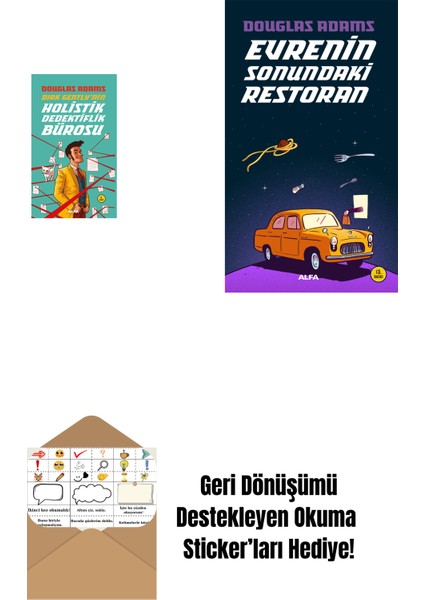 Dirk Gently'nin Holistik Dedektiflik Bürosu + Evrenin Sonundaki Restoran + Okuma Sticker'ları