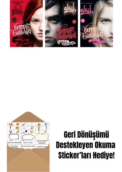 L. J. Smith 3 Kitap Set + Okuma Sticker'ları