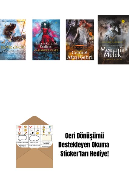 Cassandra Clare 4 Kitap Set + Okuma Sticker'ları