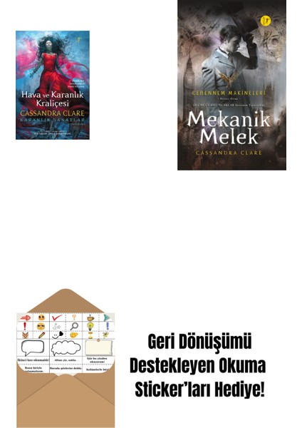 Hava ve Karanlık Kraliçesi (Ciltli) + Mekanik Melek (Ciltli) + Okuma Sticker'ları