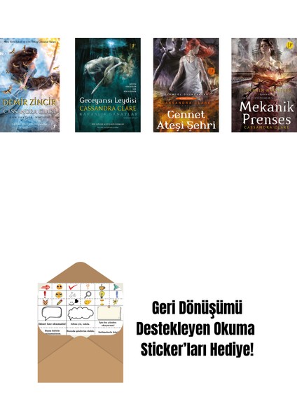Cassandra Clare 4 Kitap Set + Okuma Sticker'ları