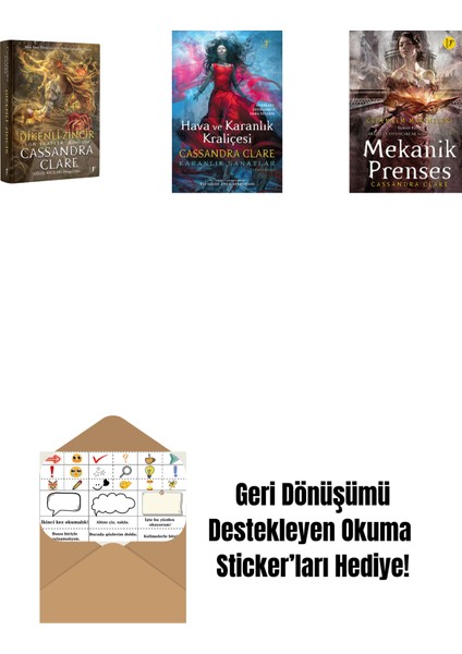 Cassandra Clare 3 Kitap Set + Okuma Sticker'ları