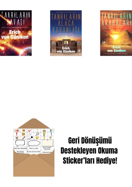 Erich Von Daniken 3 Kitap Set + Okuma Sticker'ları