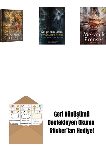 Cassandra Clare 3 Kitap Set + Okuma Sticker'ları
