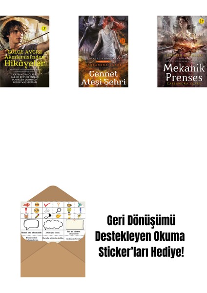 Cassandra Clare 3 Kitap Set + Okuma Sticker'ları