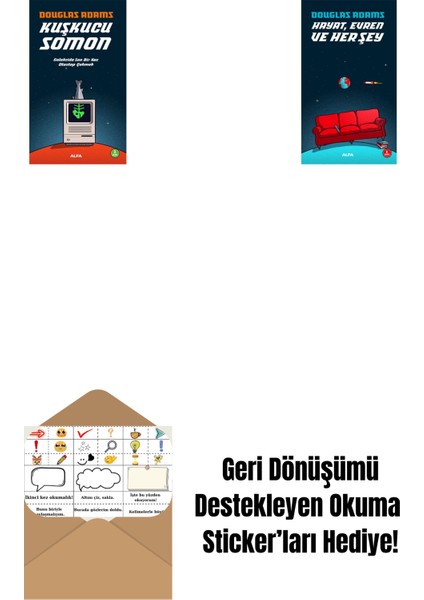 Kuşkucu Somon + Hayat Evren ve Her Şey + Okuma Sticker'ları