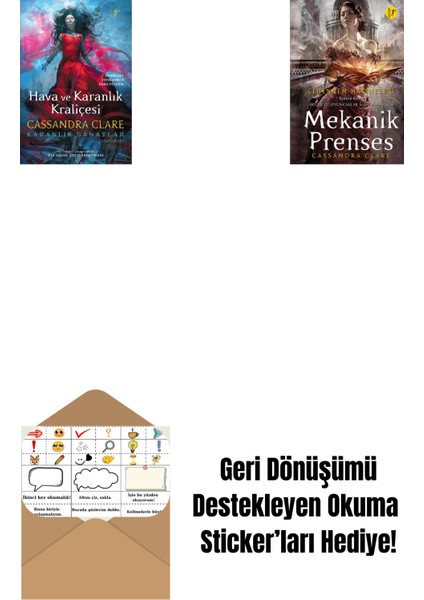 Hava ve Karanlık Kraliçesi (Ciltli) + Mekanik Prenses (Ciltli) + Okuma Sticker'ları