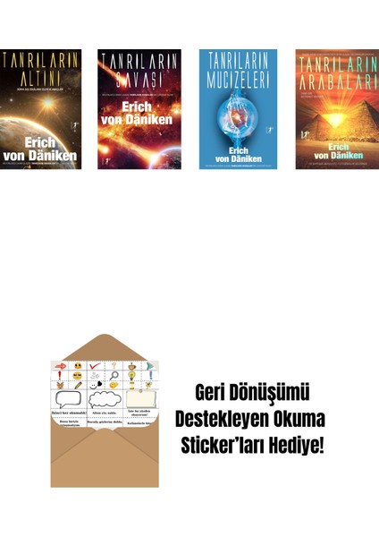 Erich Von Daniken 4 Kitap Set + Okuma Sticker'ları