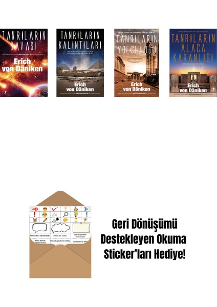 Erich Von Daniken 4 Kitap Set + Okuma Sticker'ları