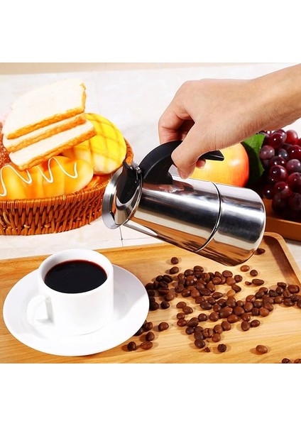 Paslanmaz Çelik Cezve İtalyan Moka Pot / Mocha Latte Soba Espresso 100 ml 2 Fincan indirimleri
