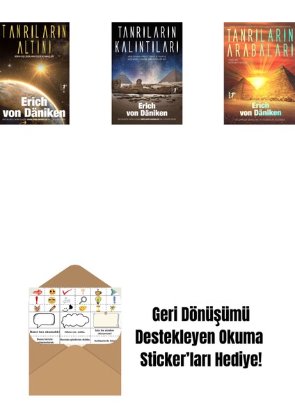 Erich Von Daniken 3 Kitap Set + Okuma Sticker'ları