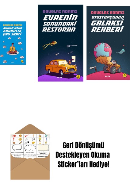 Douglas Adams 3 Kitap Set + Okuma Sticker'ları