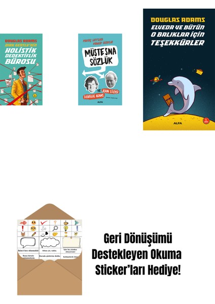 Douglas Adams 3 Kitap Set + Okuma Sticker'ları