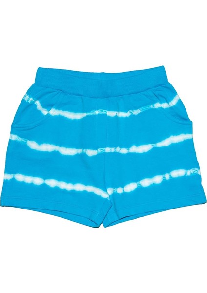 Koyu Turkuaz Kız Çocuk Iki Iplik Deniz Köpüğü Cepli Şort