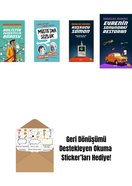 Douglas Adams 4 Kitap Set + Okuma Sticker'ları