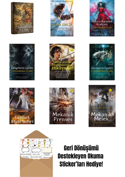 Cassandra Clare 9 Kitap Set + Okuma Sticker'ları