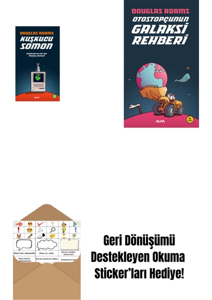 Kuşkucu Somon + Otostopçunun Galaksi Rehberi + Okuma Sticker'ları