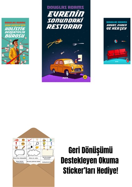Douglas Adams 3 Kitap Set + Okuma Sticker'ları