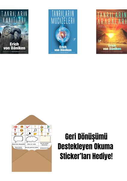 Erich Von Daniken 3 Kitap Set + Okuma Sticker'ları